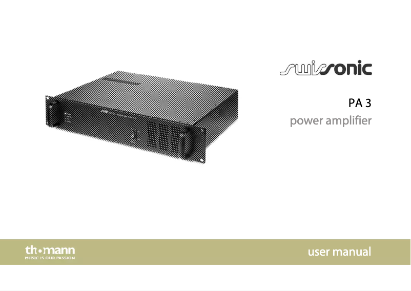 Page 1 de la notice Manuel utilisateur Swissonic PA 3