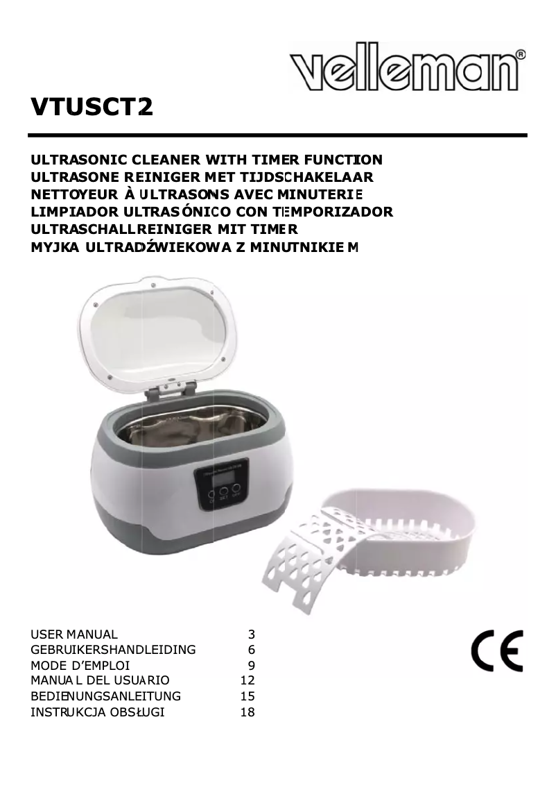 Page 1 de la notice Manuel utilisateur Velleman VTUSCT2