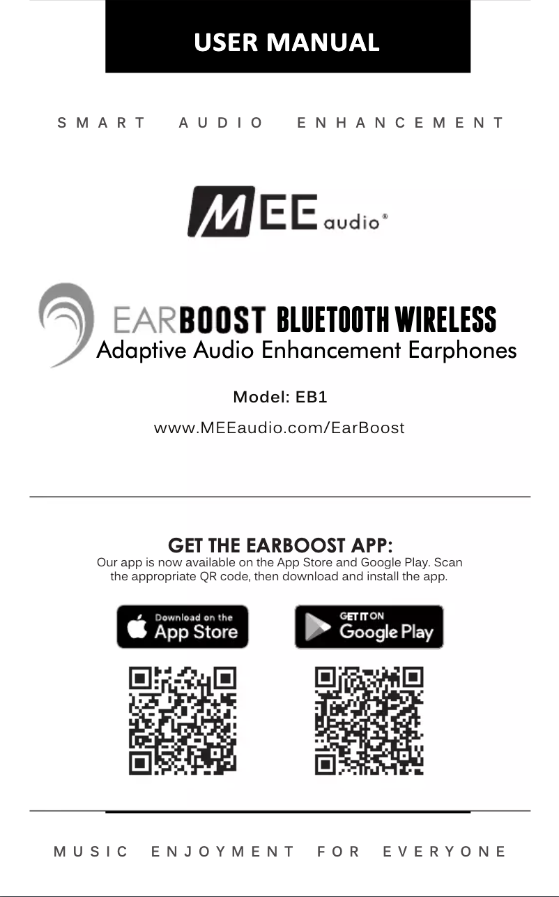 Page n°1 - Manuel utilisateur MEE audio EarBoost EB1