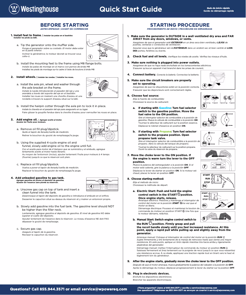 Page 1 de la notice Manuel utilisateur Westinghouse WH10000DF