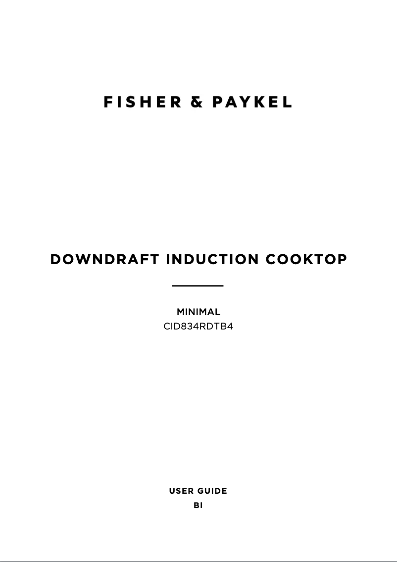 Page n°1 - Manuel utilisateur Fisher & Paykel CID834RDTB4