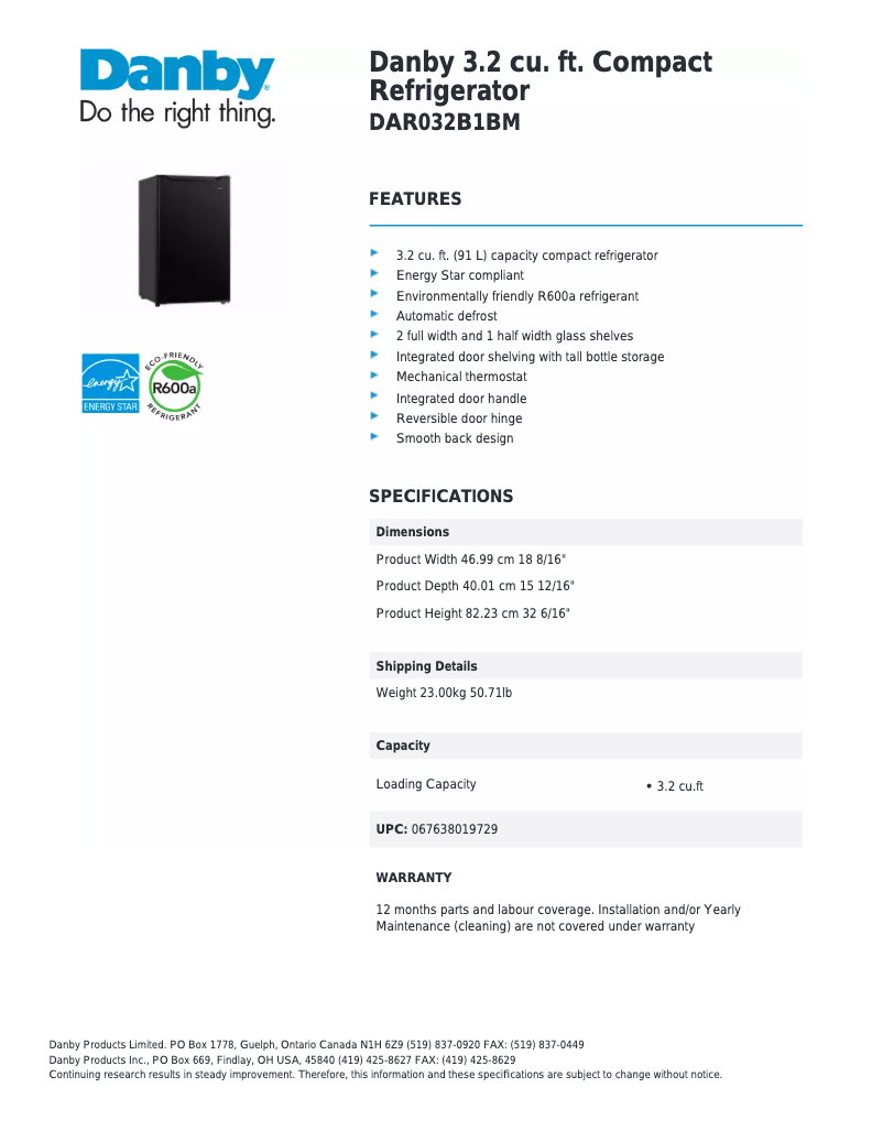 Image de la première page du manuel de l'appareil DAR032B1BM