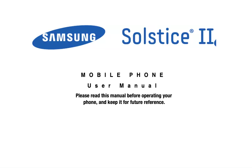 Page 1 de la notice Manuel utilisateur AT&T Solstice II