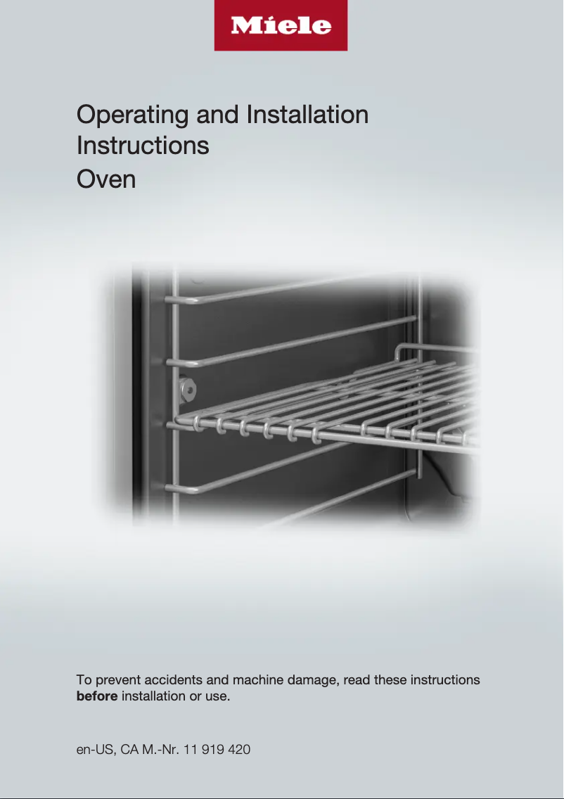 Page 1 de la notice Guide d'installation Miele H 7280 BP