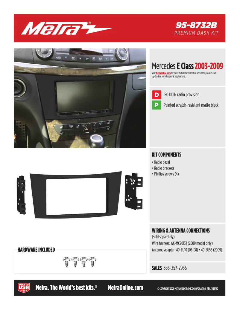 Page n°1 - Fiche technique Metra 95-8732B