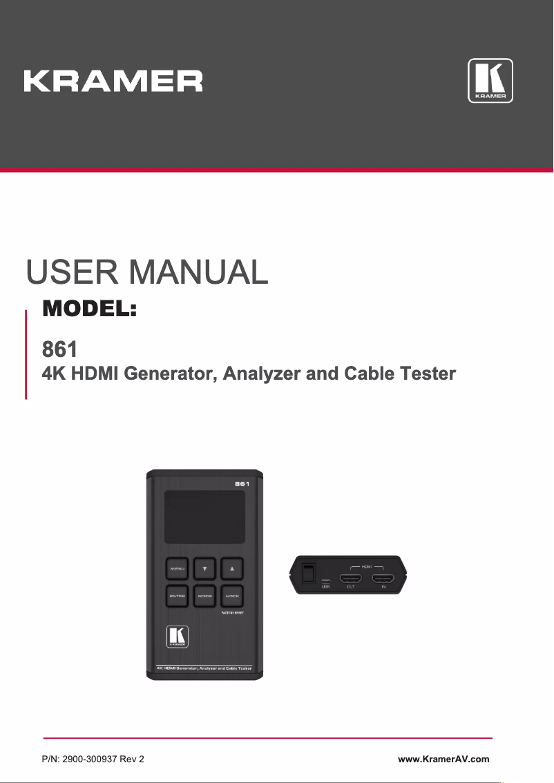 Page 1 de la notice Manuel utilisateur Kramer 861