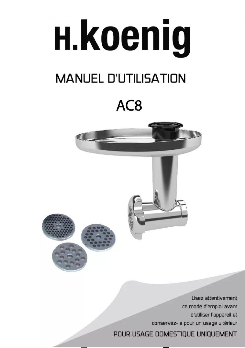 Image de la première page du manuel de l'appareil AC8