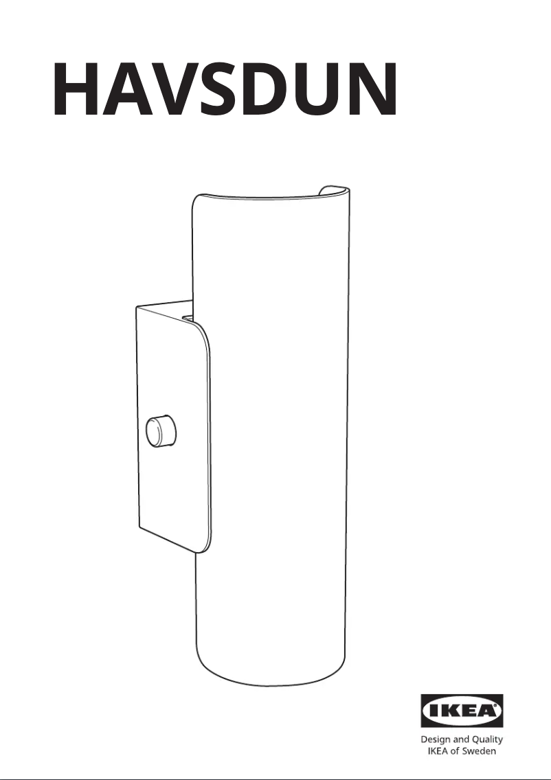 Page 1 de la notice Manuel utilisateur Ikea HAVSDUN 104.992.54