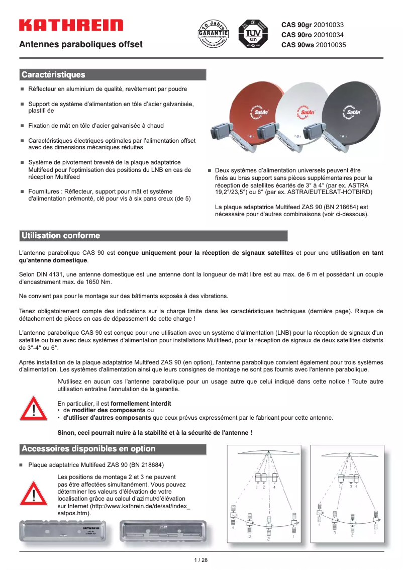 Image de la première page du manuel de l'appareil CAS 90ro