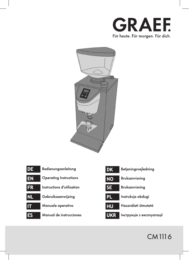 Page 1 de la notice Manuel utilisateur Graef CM1116