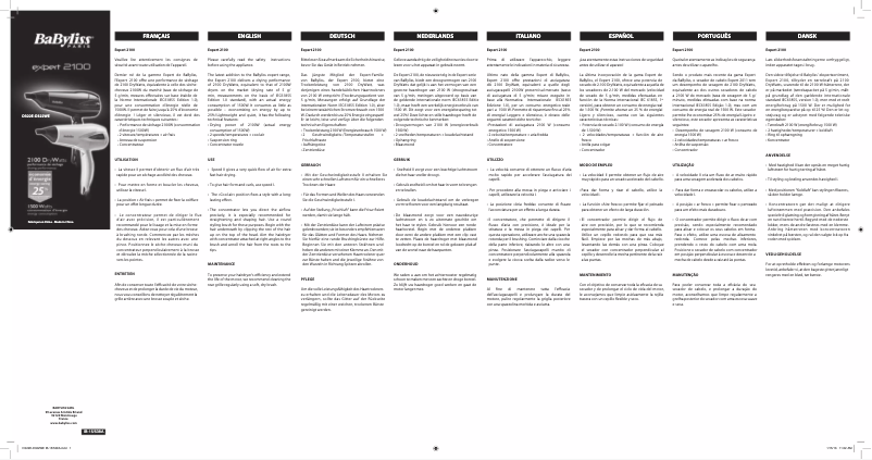 Page 1 de la notice Manuel utilisateur BaByliss Expert Plus D322E