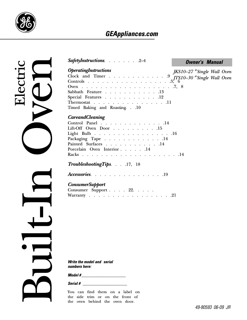 Image de la première page du manuel de l'appareil JKS10SPSS