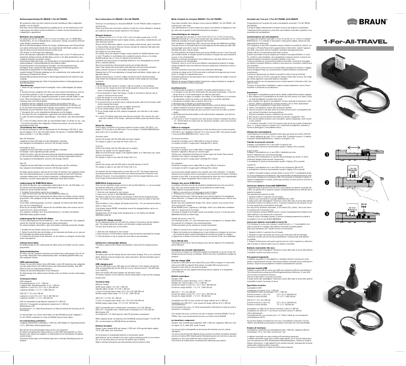 Page n°1 - Manuel utilisateur Braun 1-For-All-TRAVEL