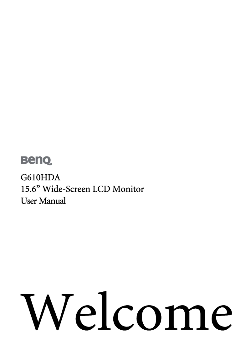 Page 1 de la notice Manuel utilisateur BenQ G610HDA