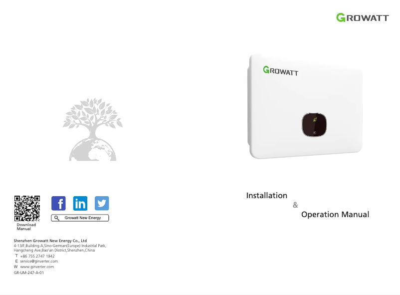 Image de la première page du manuel de l'appareil MID 33-50KTL3-X2