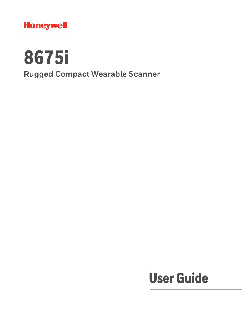 Page 1 de la notice Manuel utilisateur Honeywell 8675i