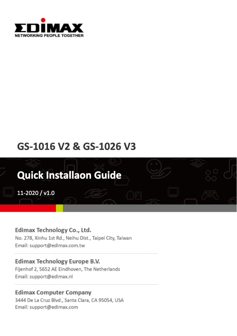 Page n°1 - Manuel utilisateur Edimax GS-1026 V3