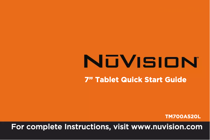 Page n°1 - Manuel utilisateur NuVision TM700A520L