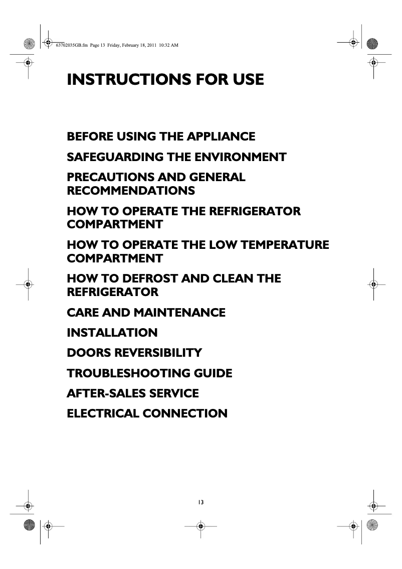 Page n°1 - Instructions / montage Whirlpool ARC 5570 A+W