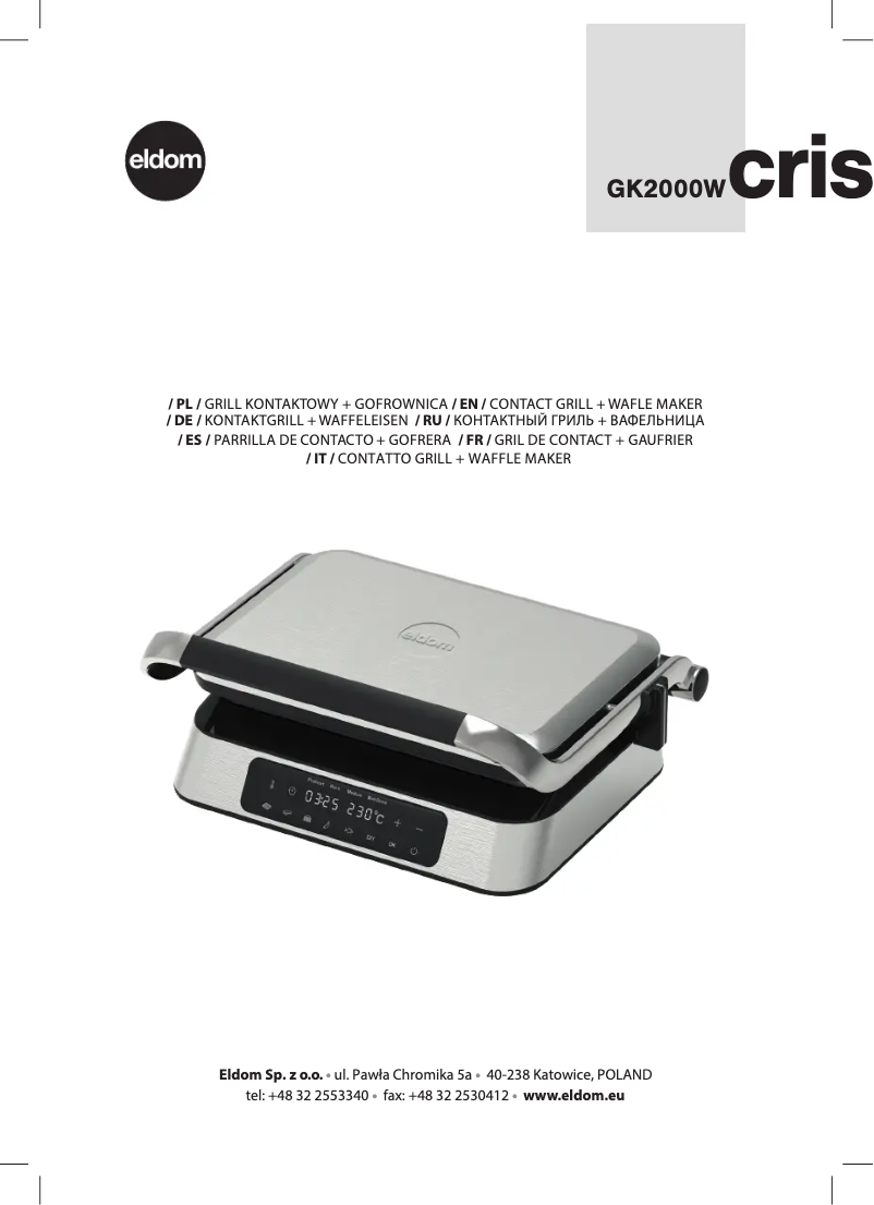 Page 1 de la notice Manuel utilisateur Eldom CRISPER GK2000W