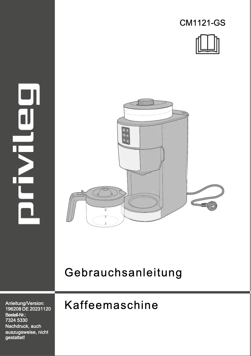 Image de la première page du manuel de l'appareil CM1121-GS