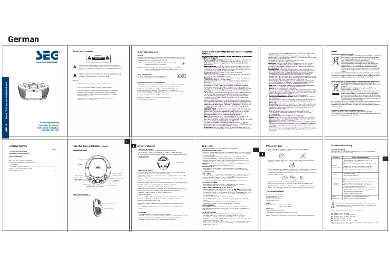 Page n°1 - Manuel utilisateur SEG Boombox BB 1210 (rt)