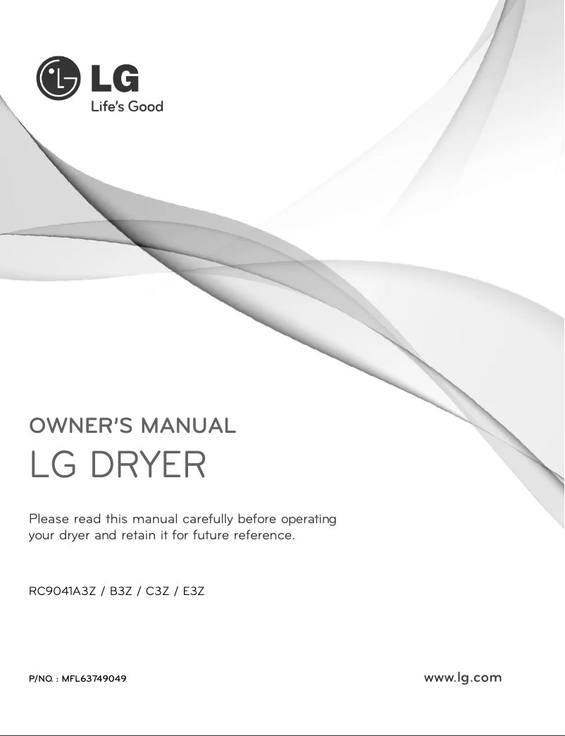 Page 1 de la notice Manuel utilisateur LG RC9041C