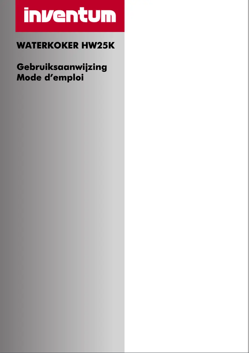 Page 1 de la notice Manuel utilisateur Inventum Hw 25
