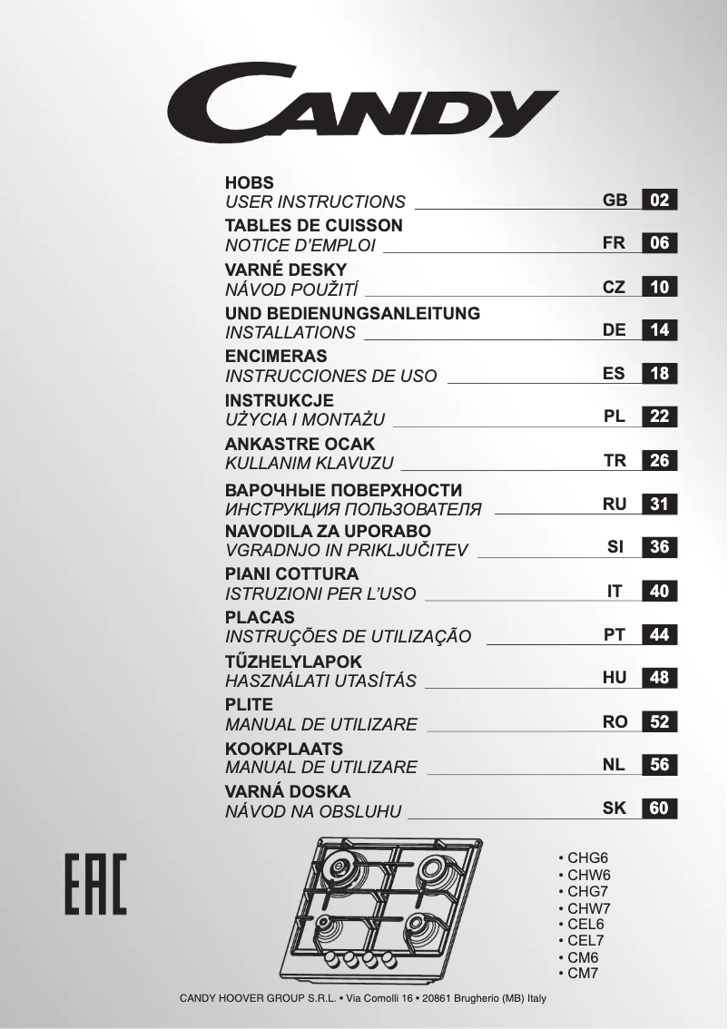 Image de la première page du manuel de l'appareil CHW6BRAV4WGT