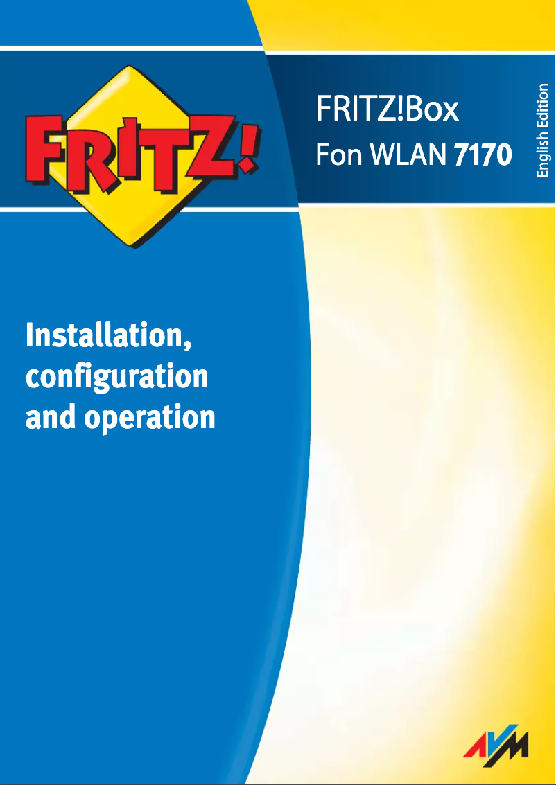 Page 1 de la notice Manuel utilisateur AVM FRITZ!Box Fon WLAN 7170 (20002361)
