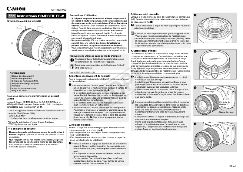 Image de la première page du manuel de l'appareil EF-M 55-200mm f/4.5-6.3 IS STM