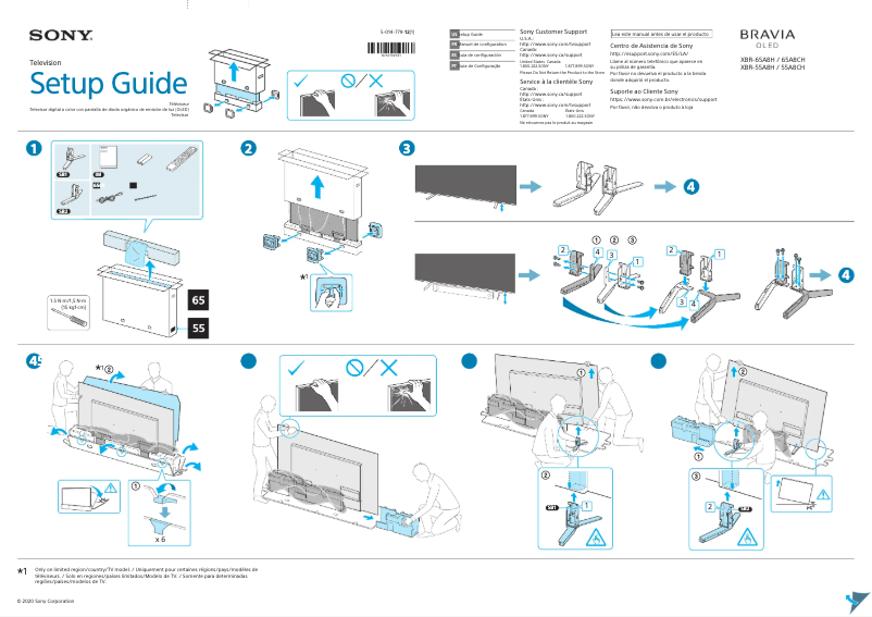 Page n°1 - Guide d'installation Sony Bravia XBR-55A8H