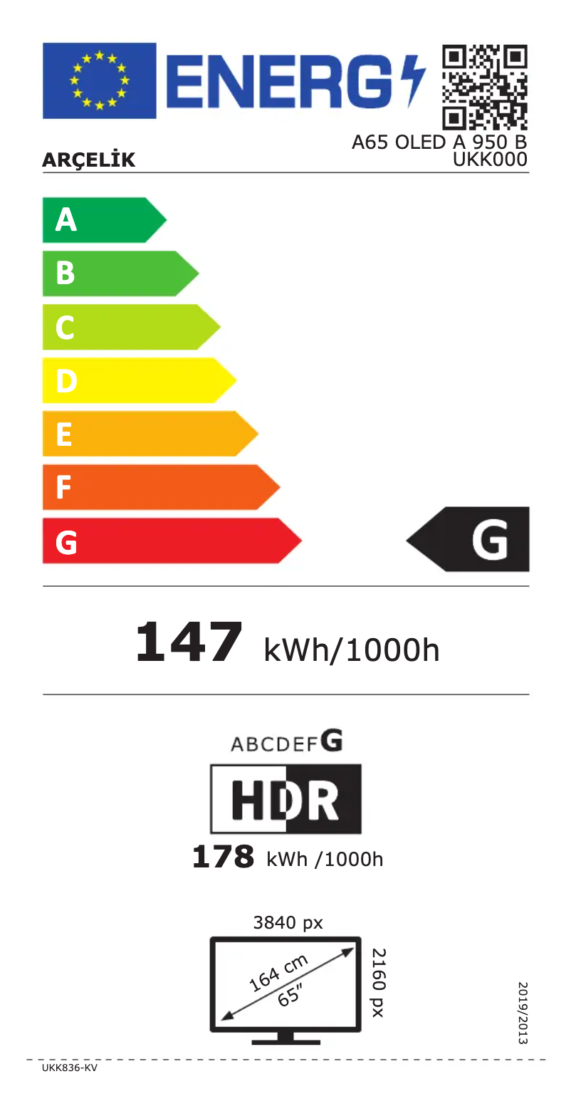 Image de la première page du manuel de l'appareil A65 OLED A 950 B