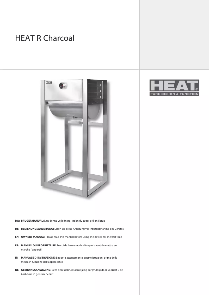 Page 1 de la notice Manuel utilisateur HEAT R Charcoal