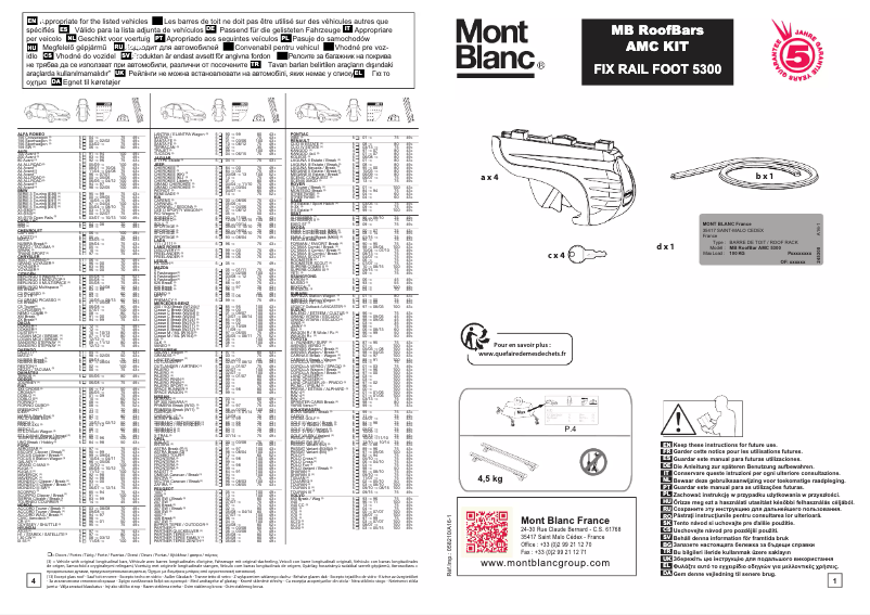Page 1 de la notice Manuel utilisateur Mont Blanc AMC 5300