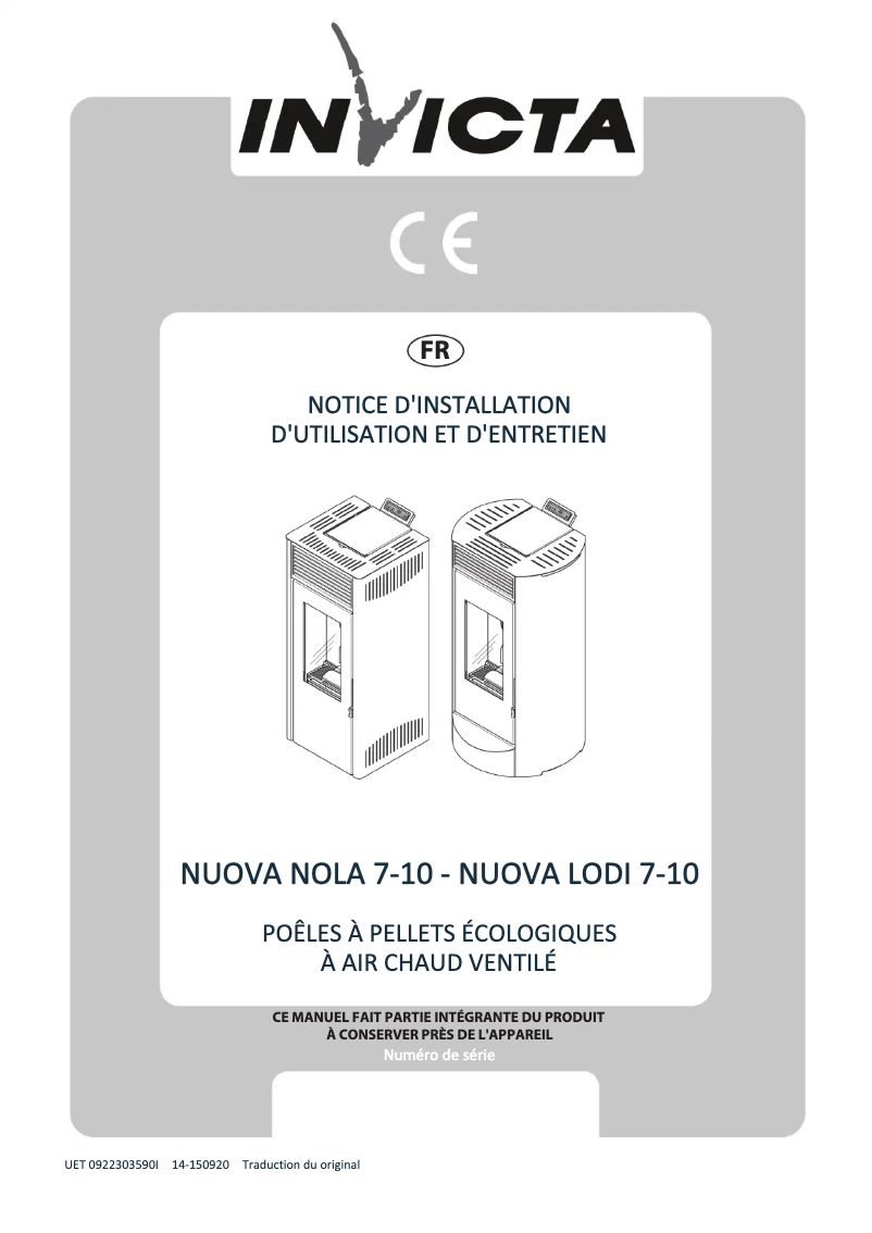 Page 1 de la notice Manuel utilisateur Invicta Nola 10