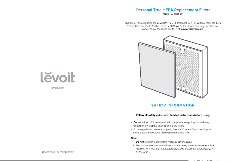 Image de la première page du manuel de l'appareil LV-H126-RF