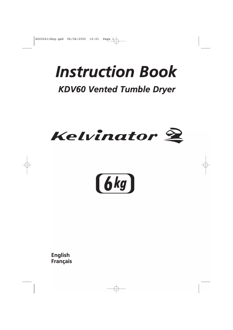 Image de la première page du manuel de l'appareil KDV 60-SY