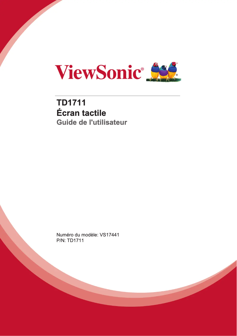 Page 1 de la notice Manuel utilisateur Viewsonic TD1711