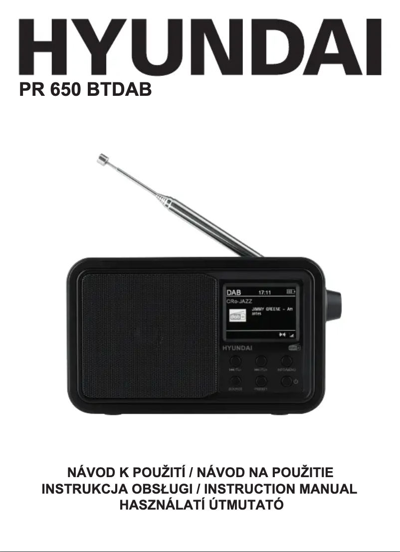 Page 1 de la notice Manuel utilisateur Hyundai PR 650 BTDAB