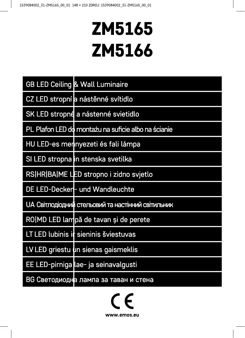 Image de la première page du manuel de l'appareil ZM5165