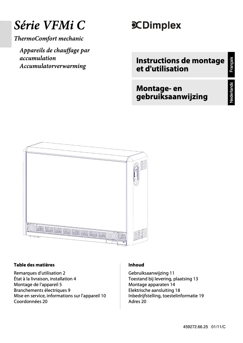 Page 1 of the manual User Manual Dimplex VFMi C