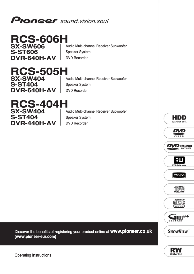 Image de la première page du manuel de l'appareil RCS-606H