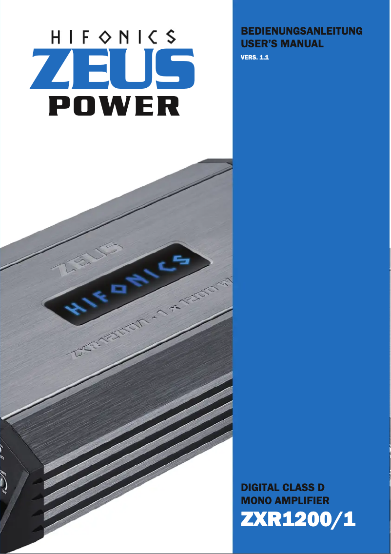 Image de la première page du manuel de l'appareil Zeus Power ZXR1200/1