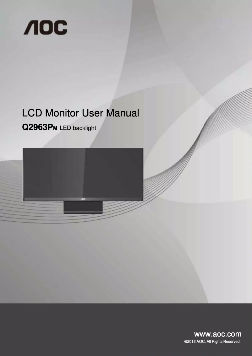 Page 1 de la notice Manuel utilisateur AOC Q2963PM