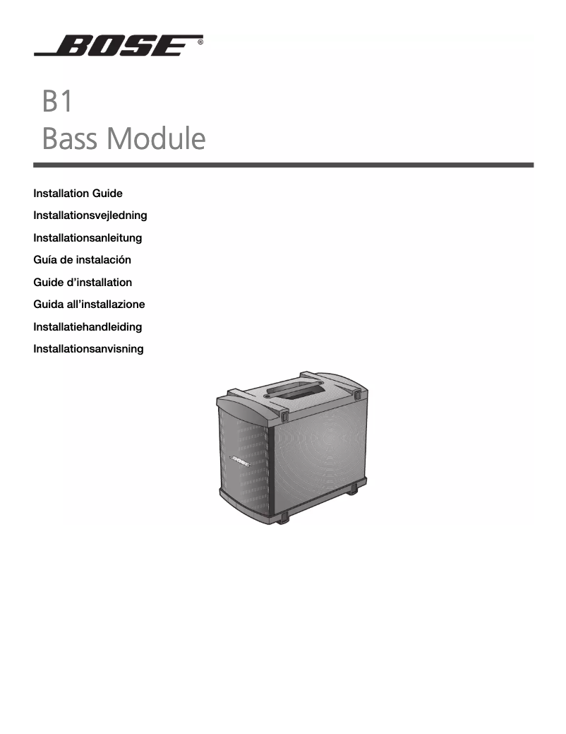 Image de la première page du manuel de l'appareil B1