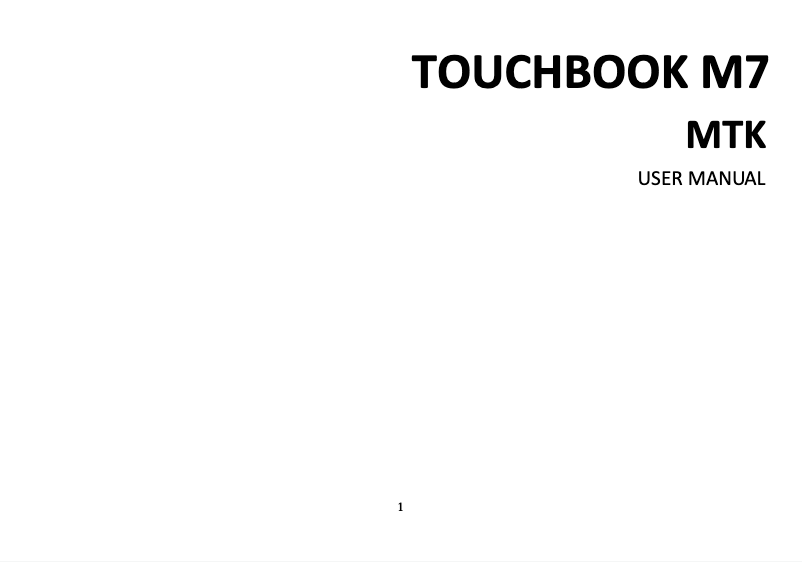 Image de la première page du manuel de l'appareil Touchbook M7 MTK