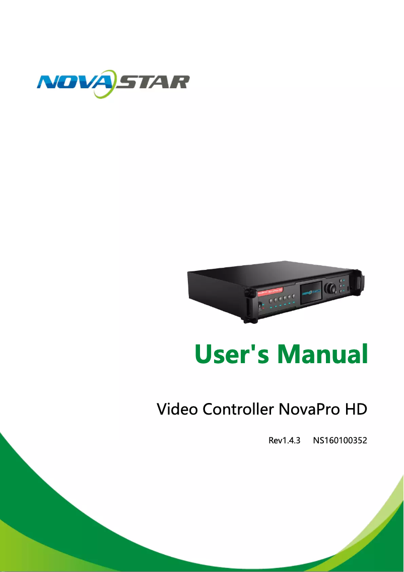 Page 1 de la notice Manuel utilisateur NovaStar NovaPro HD