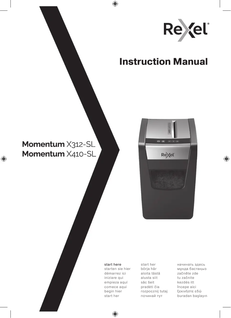 Page n°1 - Manuel utilisateur Rexel Momentum X312-SL