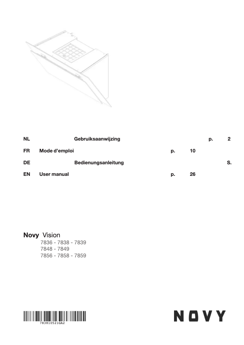 Page 1 de la notice Manuel utilisateur Novy Vision 7856